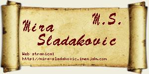 Mira Sladaković vizit kartica